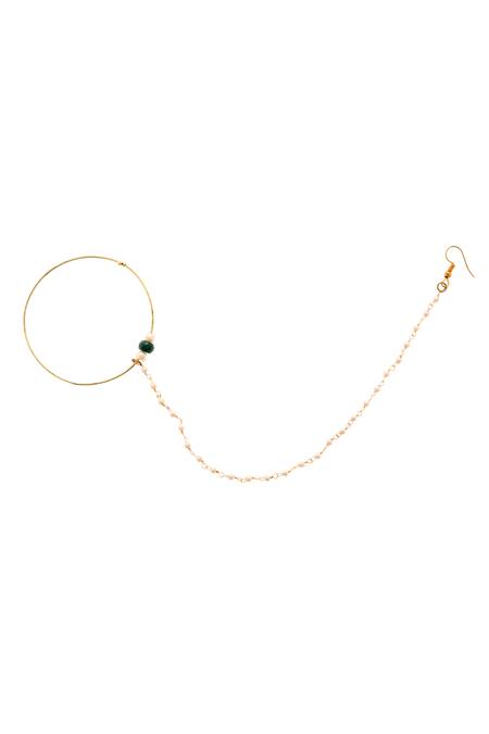 Paisley Pop_Gold Plated Pearls Studded Nath_Online_at_Aza_Fashions