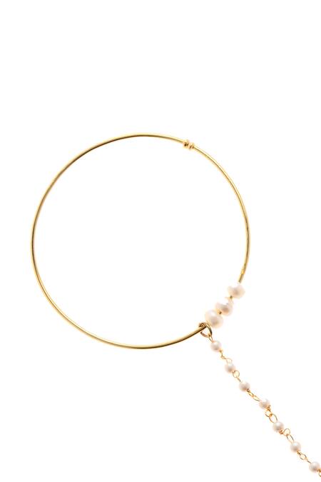 Shop_Paisley Pop_Gold Plated Pearls Adjustable Nath _Online_at_Aza_Fashions