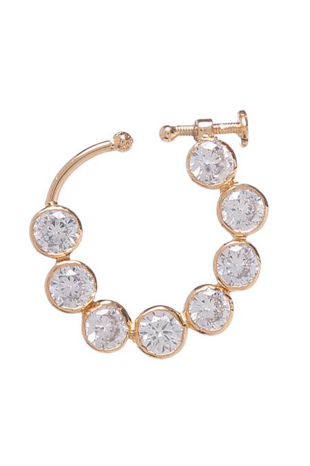 Shop_Paisley Pop_Gold Plated Kundan Nose Pin_at_Aza_Fashions