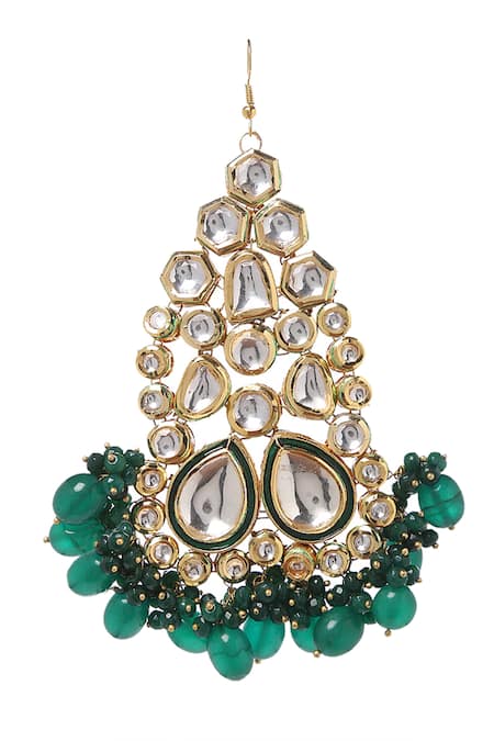 Buy_Paisley Pop_Gold Plated Kundan Passa With Stone Drops _Online_at_Aza_Fashions