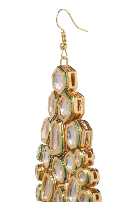 Shop_Paisley Pop_Gold Plated Kundan Passa With Stone Drops _Online_at_Aza_Fashions