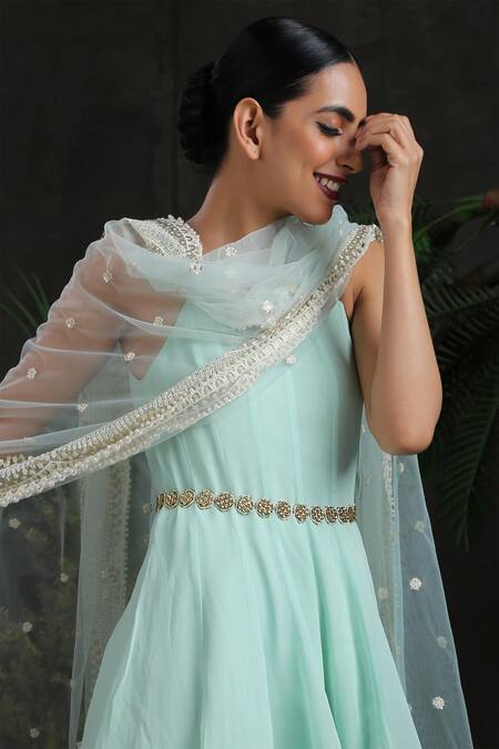 Paisley Pop Gold Pearls Polki Floral Belt Online at Aza Fashions Paisley Pop_Gold Pearls Polki Floral Belt _Online_at_Aza_Fashions