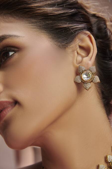 Paisley Pop Gold Plated Polkis Victorian Necklace Set 5