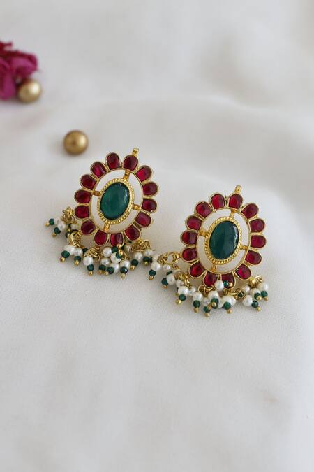 Buy_Paisley Pop_Pink Kundan Choker Necklace Set_Online_at_Aza_Fashions