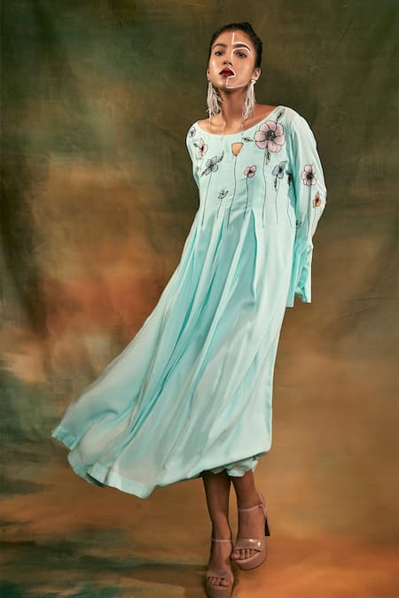 Shilpi Gupta Floral Embroidered Dress 