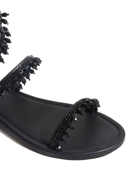 Shop_Perca_Black Snake Spiral Flats_Online_at_Aza_Fashions