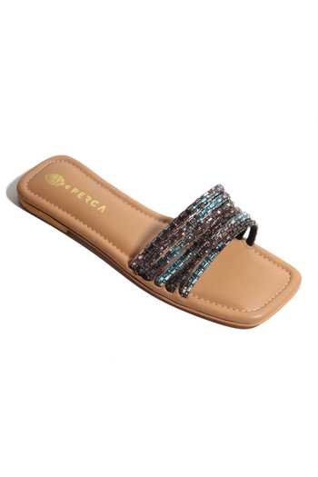 Perca_Brown Embellishments Slip On Flats_Online_at_Aza_Fashions
