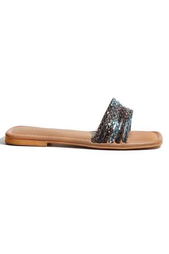 Buy_Perca_Brown Embellishments Slip On Flats_Online_at_Aza_Fashions