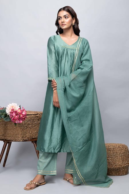 Kalakaari By Sagarika Chanderi Kurta Set 