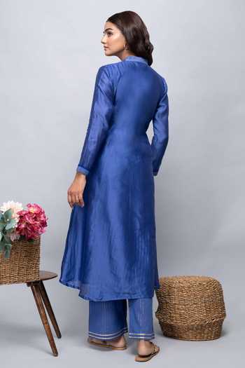 Kalakaari By Sagarika Chanderi Gathered Kurta Set 