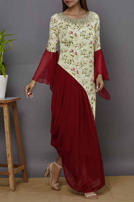 Aariyana Couture Printed Draped Tunic 