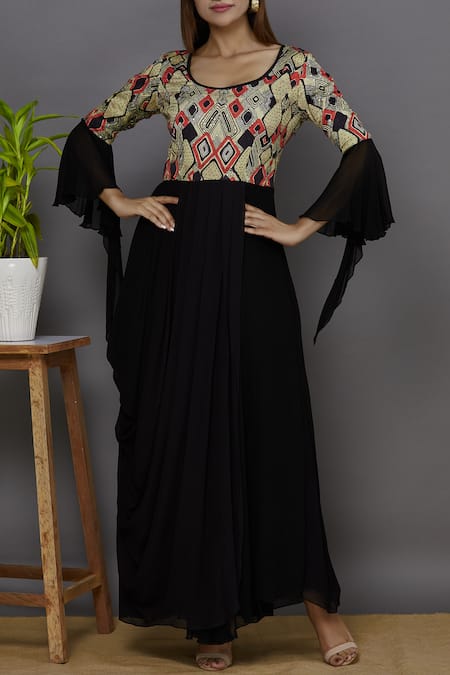 Aariyana Couture Printed Draped Tunic 