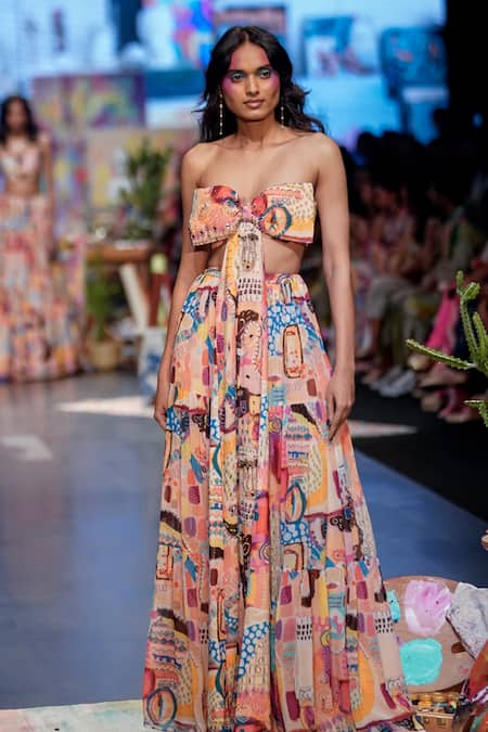 Payal Singhal Nora Printed Top & Skirt Set 