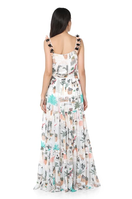 PS Pret By Payal Singhal Morocco Print Tiered Gown 
