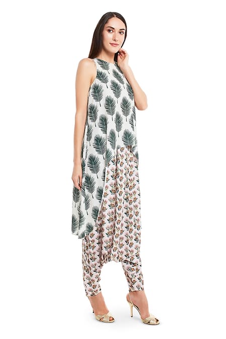 PS Pret by Payal Singhal Leaf Print Kurta & Pant Set 