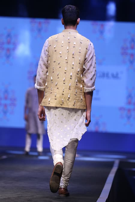 PS Men By Payal Singhal Dupion Silk Bundi & Kurta Set 