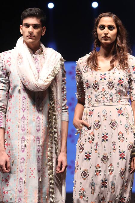 Buy PS Men By Payal Singhal Grey Dupion , Cotton , Mul Ikat Print Sherwani Set Online at Aza Fashions Buy_PS Men By Payal Singhal_Grey Dupion , Cotton , Mul Ikat Print Sherwani Set _Online_at_Aza_Fashions