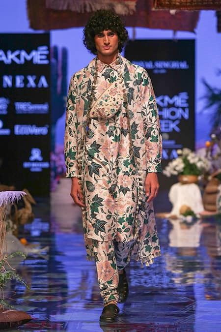 PS Men by Payal Singhal Abutilon Print Kurta Set 