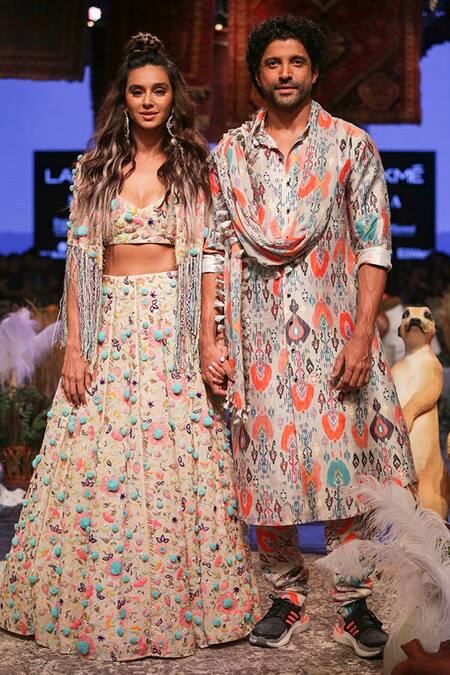 Shop_PS Men By Payal Singhal_Grey Georgette, Dupion Silk Garden Print Kurta Set _Online_at_Aza_Fashions