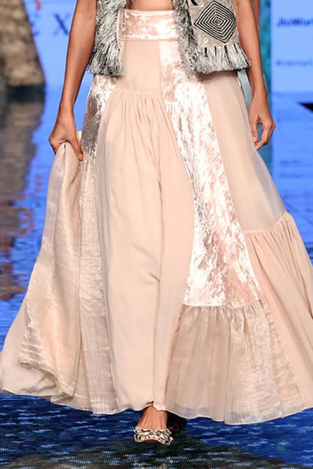 Payal Singhal_Grey Organza And Georgette Thread Ayda Jacket Lehenga Set _at_Aza_Fashions