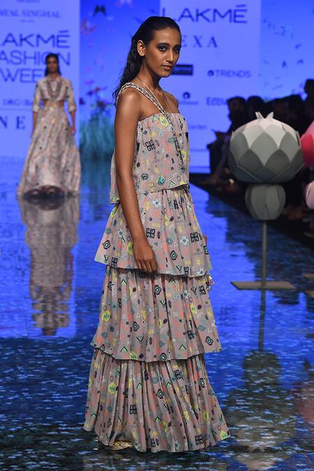 Payal Singhal Purple Georgette Abstract Square Neck Kian Printed Blouse And Sharara Set Online at Aza Fashions Payal Singhal_Purple Georgette Abstract Square Neck Kian Printed Blouse And Sharara Set_Online_at_Aza_Fashions