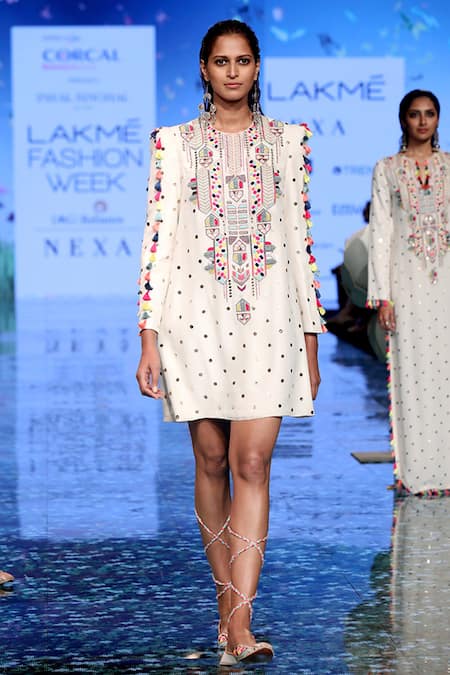 Buy Payal Singhal White Silk Embroidery Mukaish And Thread Round Adalia Dress Online at Aza Fashions Buy_Payal Singhal_White Silk Embroidery Mukaish And Thread Round Adalia Dress _Online_at_Aza_Fashions