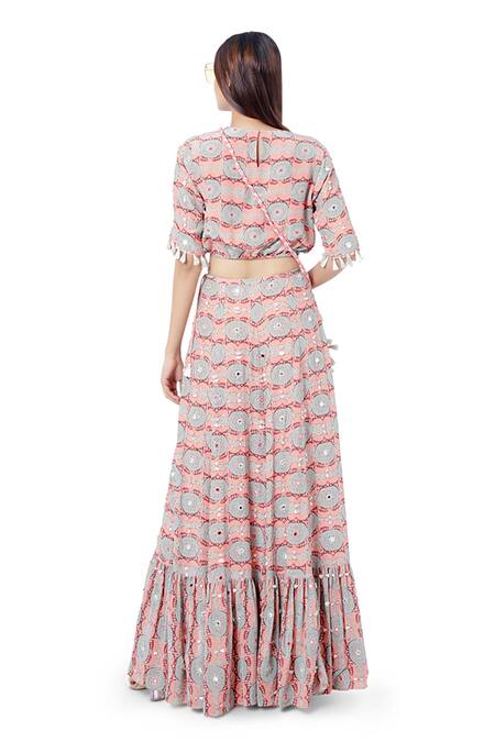 Payal Singhal Farzin Printed Crop Top & Skirt Set 
