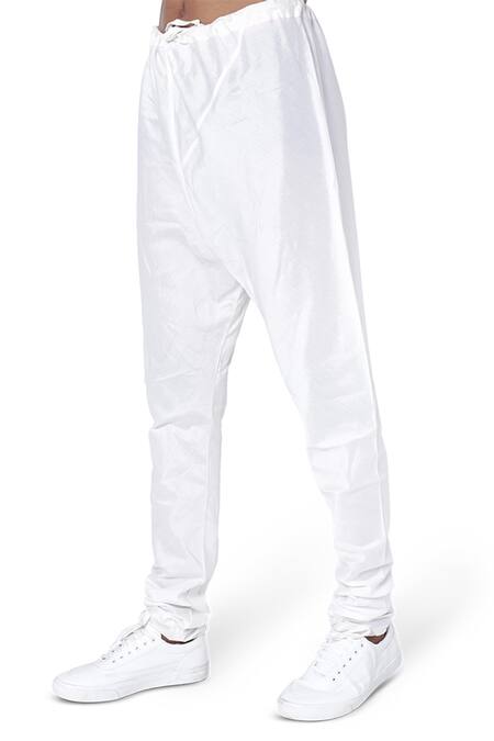 Shop_PS Men By Payal Singhal_Red Dupion , Cotton Ikat Tribe Print Kurta Set_Online_at_Aza_Fashions