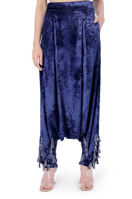 Payal Singhal_White Georgette Thread Collared Neck Fariat Embroidered Jacket And Pant Set _at_Aza_Fashions