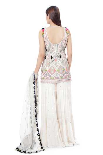 Payal Singhal Fizza Embroidered Kurta Sharara Set 