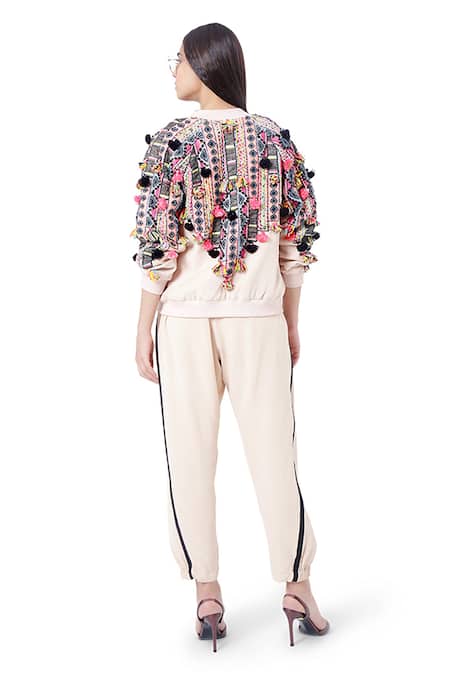 Payal Singhal Mahah Embroidered Bomber Jacket With Pants 