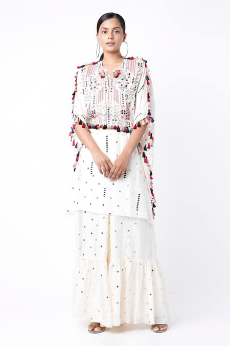 Payal Singhal Mukaish Embroidered Kaftan & Palazzo Set