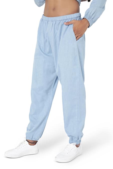 Shop_PS Men By Payal Singhal_Beige Dupion Silk Embroidered Geometric Bundi And Denim Kurta Set _Online_at_Aza_Fashions