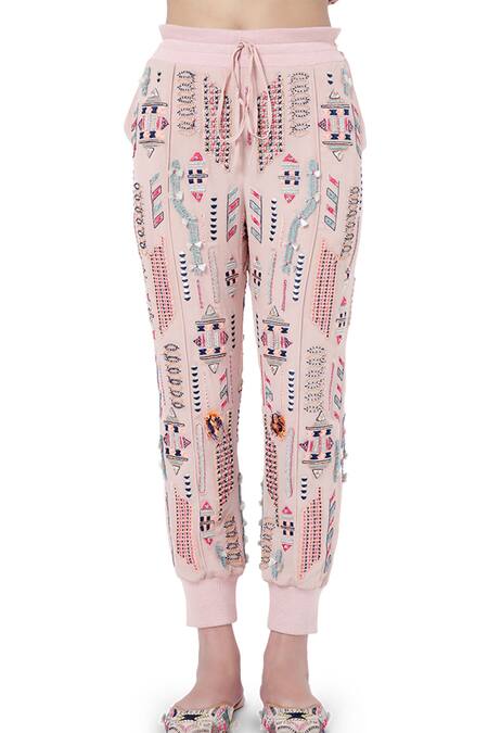 Payal Singhal Pink Georgette Embroidery Thread Round Mirah Jacket Pant Set at Aza Fashions Payal Singhal_Pink Georgette Embroidery Thread Round Mirah Jacket Pant Set _at_Aza_Fashions