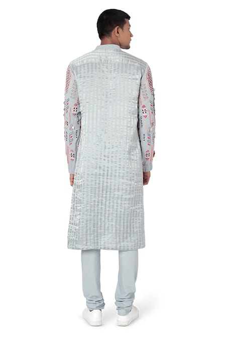PS Men By Payal Singhal Georgette Embroidered Kurta Set 