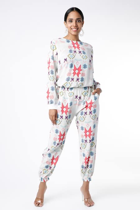 PS Pret by Payal Singhal Star Print Top & Jogger Pant Set 