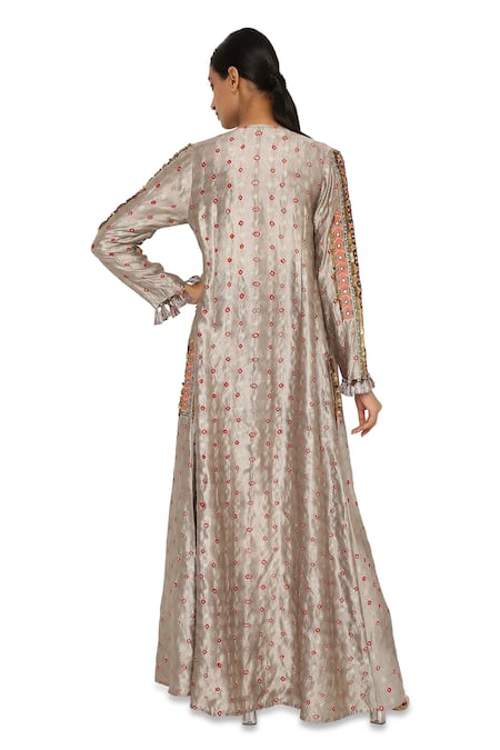 Payal Singhal Bandhani Silk Jacket & Jogger Pant Set 