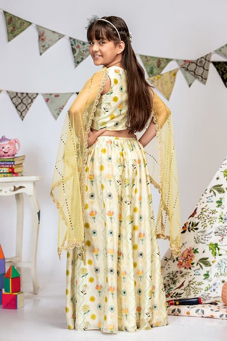 PS Kids By Payal Singhal Printed Lehenga Set 