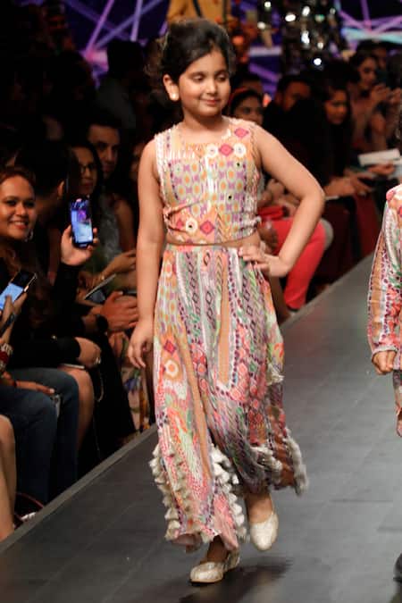 PS Kids By Payal Singhal African Print Blouse With Sharara Set 