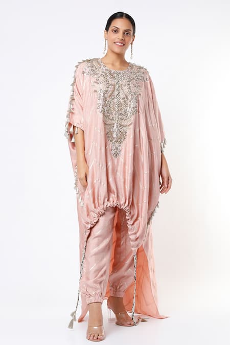 Payal Singhal Banarasi Silk Kaftan And Jogger Pant Set 