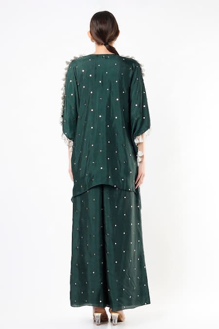 Payal Singhal Silk Mukaish Kaftan & Palazzo Set 