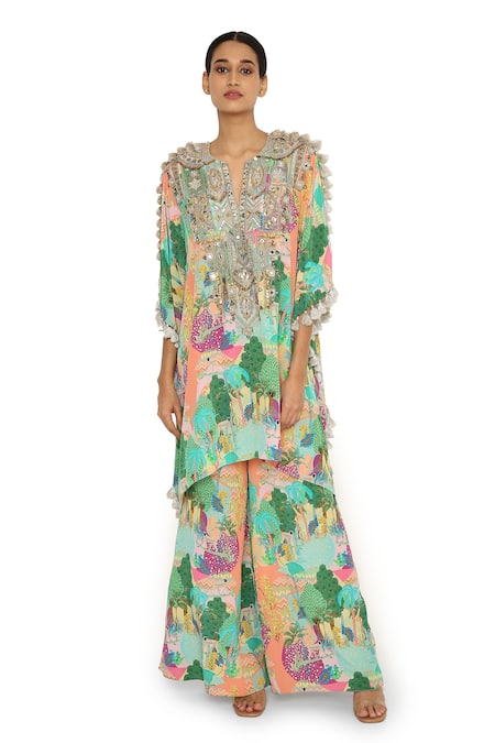 Payal Singhal Animal Print Kaftan & Palazzo Set 