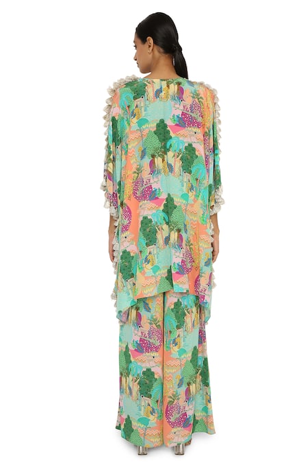 Payal Singhal Animal Print Kaftan & Palazzo Set 
