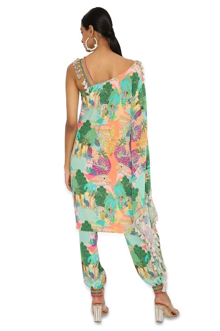 Payal Singhal Animal Print Kaftan & Jogger Pant Set 