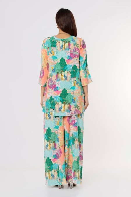 PS Pret By Payal Singhal Kuno Print Tunic & Palazzo Set 