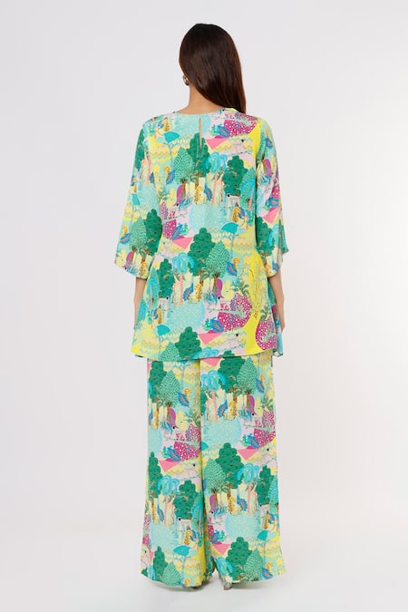 PS Pret By Payal Singhal Kuno Print Tunic & Palazzo Set 