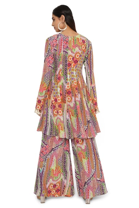 Payal Singhal African Print Kalidar Tunic & Palazzo Set 