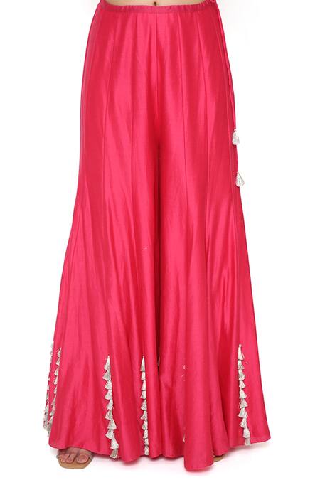 Payal Singhal_Off White Silkmul Scoop Neck Embroidered Anarkali Sharara Set_at_Aza_Fashions