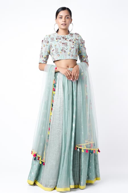 Payal Singhal Multi Panelled Banarasi Lehenga Set 