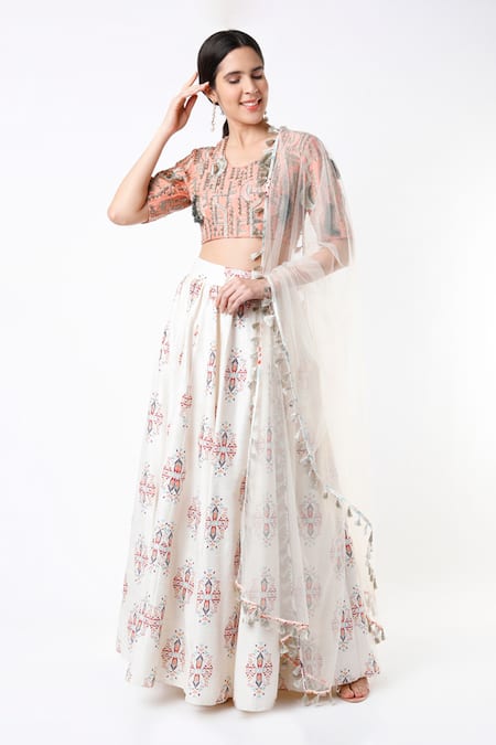 Payal Singhal Ikat Print Lehenga Choli Set 